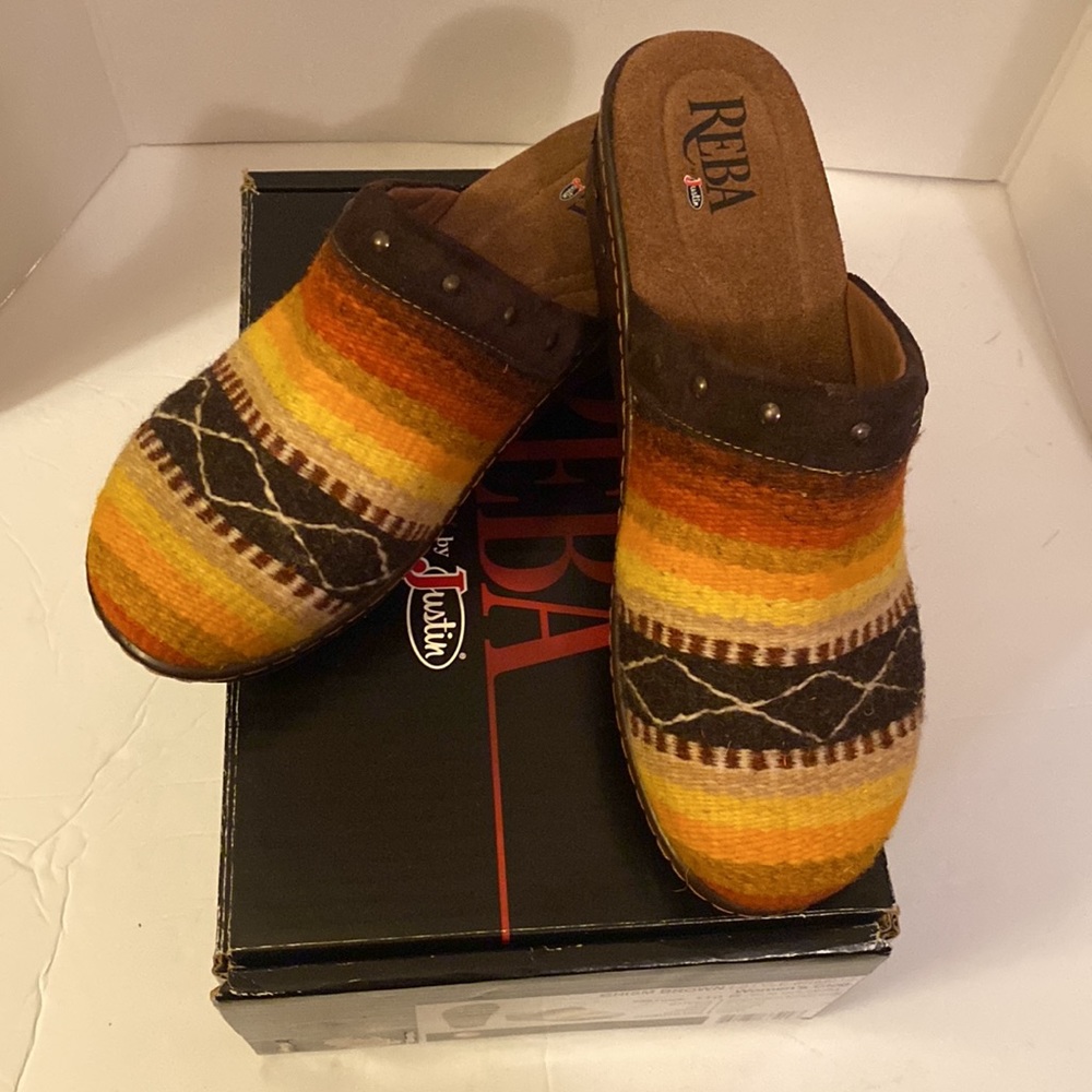 - Reba by Justin Boots Western Saddle Shoe Clog Size Eru 42 US 11B